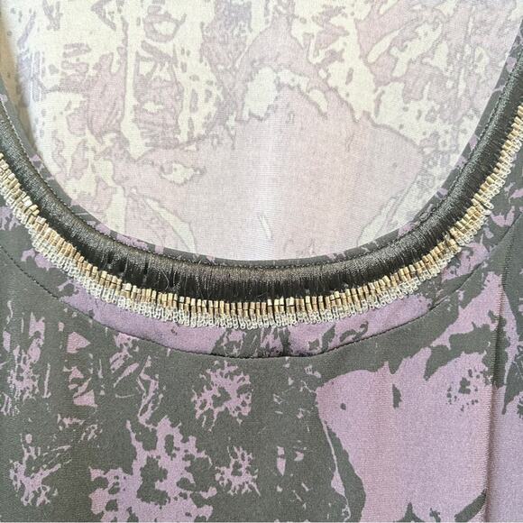 Dana Buchman Black and Purple Graphic 3/4 Sleeve‎ Blouse Women’s 2X Casual - Picture 4 of 6